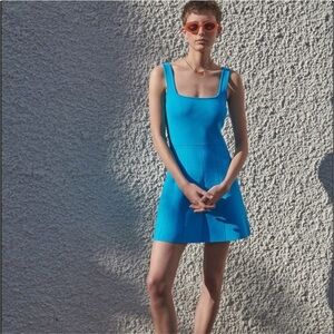 Zara blue skater A line dress size S